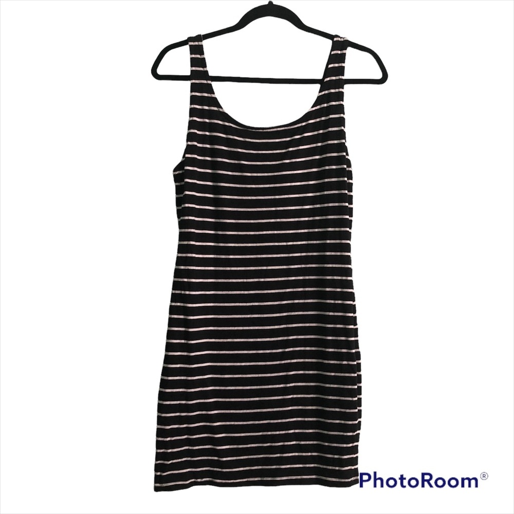 Atmosphere Striped Bodycon Mini Dress - US size 12 - Black and White